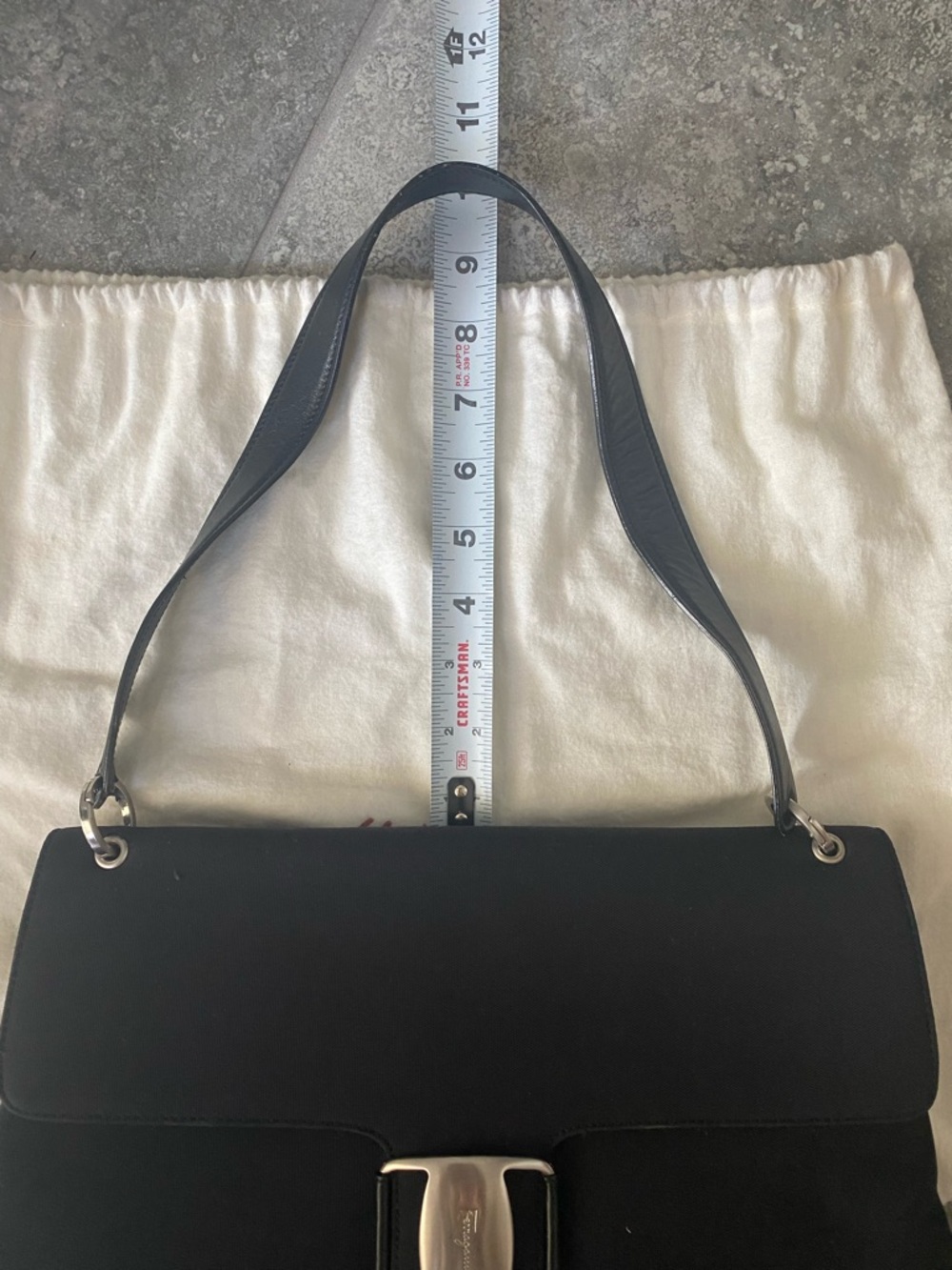 Salvatore Ferragamo Medium canvas Shoulder Bag And Wallet Set Black pre owned - Picture 12 of 17